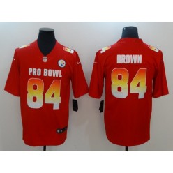 Pittsburgh Steelers #84 Antonio Brown Red AFC 2018 Pro Bowl Limited Nike NFL Men Jersey