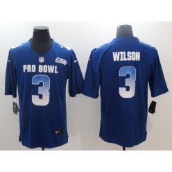 Seattle Seahawks #3 Russell Wilson Royal NFC 2018 Pro Bowl Game Nike NFL Men Jersey