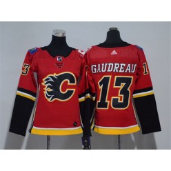 Calgary Flames #13 Johnny Gaudreau Red Women Adidas Jersey