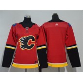 Calgary Flames Blank Red Women Adidas Jersey