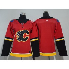 Calgary Flames Blank Red Women Adidas Jersey