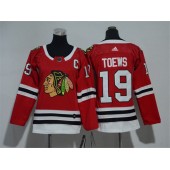Chicago Blackhawks #19 Jonathan Toews Red Women Adidas Jersey