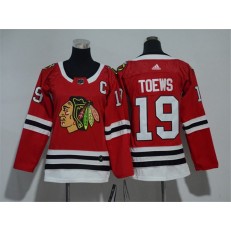 Chicago Blackhawks #19 Jonathan Toews Red Women Adidas Jersey