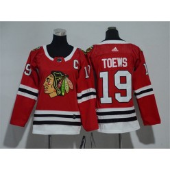 Chicago Blackhawks #19 Jonathan Toews Red Women Adidas Jersey