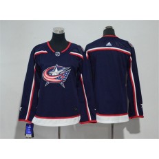 Columbus Blue Jackets Blank Navy Women Adidas Jersey