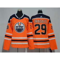 Edmonton Oilers #29 Leon Draisaitl Orange Women Adidas Jersey