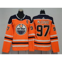 Edmonton Oilers #97 Connor McDavid Orange Women Adidas Jersey