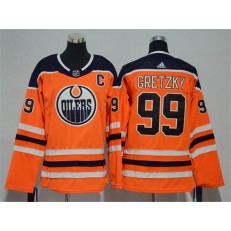 Edmonton Oilers #99 Wayne Gretzky Orange Women Adidas Jersey