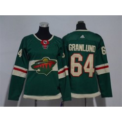 Minnesota Wild #64 Mikael Granlund Green Women Adidas Jersey