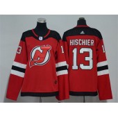 New Jersey Devils 13 Nico Hischier Red Women Adidas Jersey