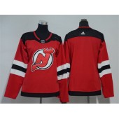 New Jersey Devils Blank Red Women Adidas Jersey
