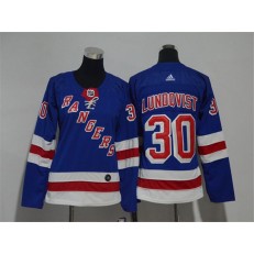 New York Rangers #30 Henrik Lundqvist Blue Women Adidas Jersey
