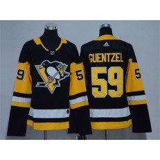 Pittsburgh Penguins #59 Jake Guentzel Black Women Adidas Jersey
