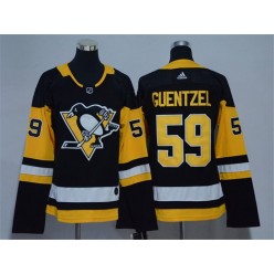 Pittsburgh Penguins #59 Jake Guentzel Black Women Adidas Jersey