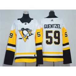 Pittsburgh Penguins #59 Jake Guentzel White Women Adidas Jersey