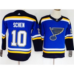 St.Louis Blues #10 Brayden Schen Blue Women Adidas Jersey