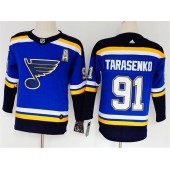 St.Louis Blues #91 Vladimir Tarasenko Blue Women Adidas Jersey
