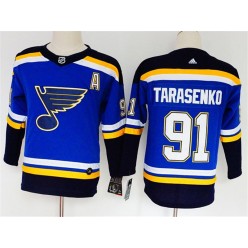 St.Louis Blues #91 Vladimir Tarasenko Blue Women Adidas Jersey