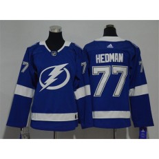 Tampa Bay Lightning #77 Victor Hedman Blue Women Adidas Jersey