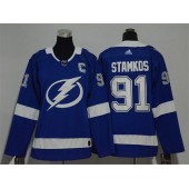 Tampa Bay Lightning #91 Steven Stamkos Blue Women Adidas Jersey
