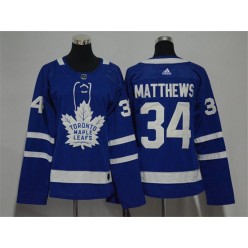 Toronto Maple Leafs #34 Auston Matthews Blue Women Adidas Jersey
