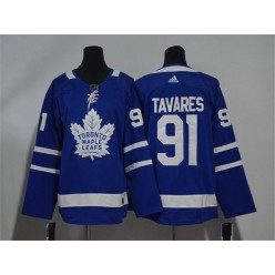 Toronto Maple Leafs #91 John Tavares Blue Women Adidas Jersey