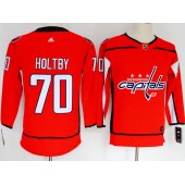 Washington Capitals #70 Braden Holtby Red Women Adidas Jersey
