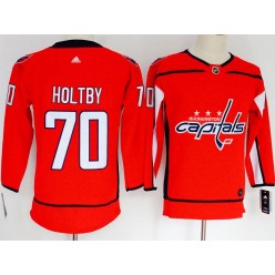 Washington Capitals #70 Braden Holtby Red Women Adidas Jersey