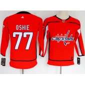 Washington Capitals #77 T.J. Oshie Red Women Adidas Jersey