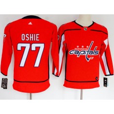 Washington Capitals #77 T.J. Oshie Red Women Adidas Jersey