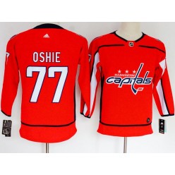 Washington Capitals #77 T.J. Oshie Red Women Adidas Jersey