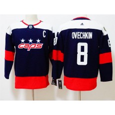 Washington Capitals #8 Alexander Ovechkin Navy Women 2018 NHL Stadium Series Adidas Jersey