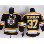 Boston Bruins #37 Patrice Bergeron Black Youth Reebok Jersey