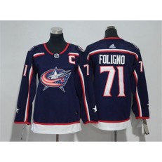 Columbus Blue Jackets #71 Nick Foligno Navy Youth Adidas Jersey
