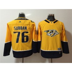 Nashville Predators #76 P.K. Subban Yellow Youth Adidas Jersey