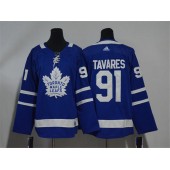 Toronto Maple Leafs #91 John Tavares Blue Youth Adidas Jersey