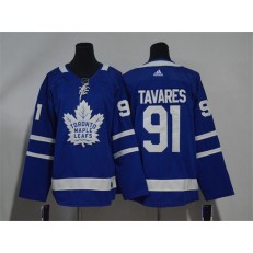 Toronto Maple Leafs #91 John Tavares Blue Youth Adidas Jersey
