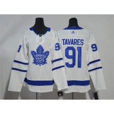 Toronto Maple Leafs #91 John Tavares White Youth Adidas Jersey