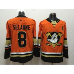 Anaheim Ducks #8 Teemu Selanne Orange Adidas Jersey