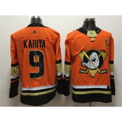 Anaheim Ducks #9 Paul Kariya Orange Adidas Jersey