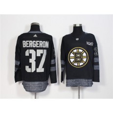 Boston Bruins #37 Patrice Bergeron Black 1917-2017 100th Anniversary Adidas Jersey