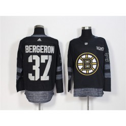 Boston Bruins #37 Patrice Bergeron Black 1917-2017 100th Anniversary Adidas Jersey