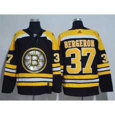 Boston Bruins #37 Patrice Bergeron Black Glittery Edition Adidas Jersey
