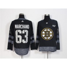 Boston Bruins #63 Brad Marchand Black 1917-2017 100th Anniversary Adidas Jersey