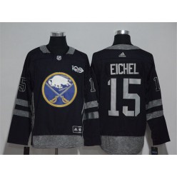 Buffalo Sabres #15 Jack Eichel Black 1917-2017 100th Anniversary Adidas Jersey