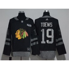 Chicago Blackhawks #19 Jonathan Toews Black 1917-2017 100th Anniversary Adidas Jersey