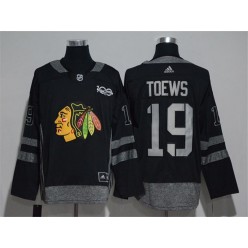 Chicago Blackhawks #19 Jonathan Toews Black 1917-2017 100th Anniversary Adidas Jersey