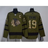 Chicago Blackhawks #19 Jonathan Toews Olive Adidas Jersey