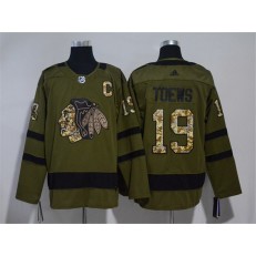 Chicago Blackhawks #19 Jonathan Toews Olive Adidas Jersey