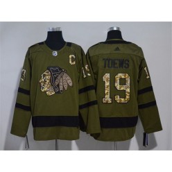 Chicago Blackhawks #19 Jonathan Toews Olive Adidas Jersey